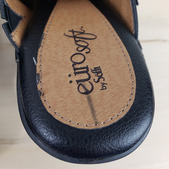 Euro Soft by Sofft Caralee Black Leather Heeled Mule Clogs Size 7M Comfort - Picture 15 of 16